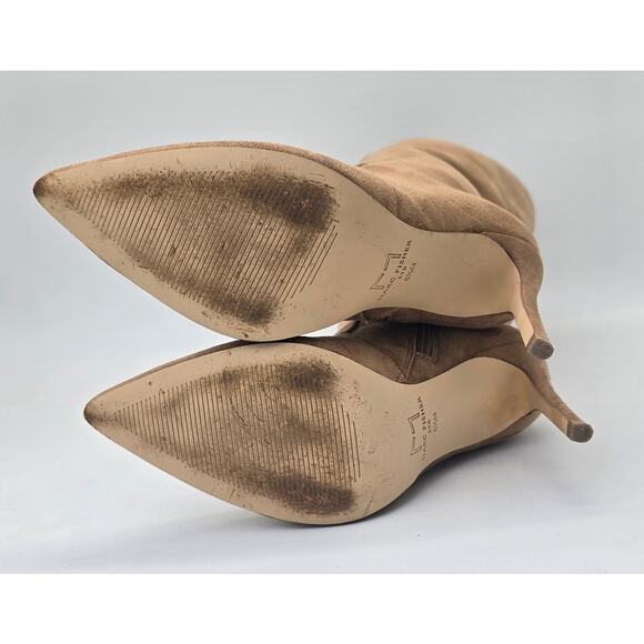 Marc Fisher Knee High Boots Ruminas 3 Tan Faux Suede Stiletto Heels Women's 6.5M - Picture 5 of 10